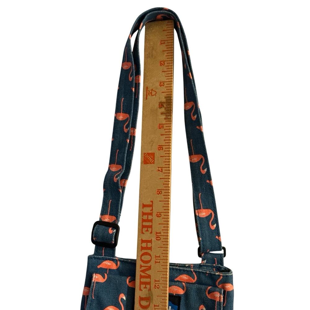 KAVU Keeper Flamingo Print Crossbody Bag Adjustable Strap Blue Pink Canvas Purse - Picture 9 of 9